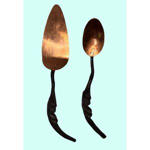 Flag Forge blacksmithing Hand-Forged Copper Iron Spoon Spatula Set southwest